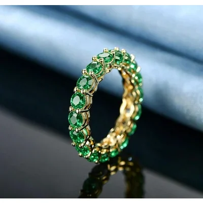 Colored Stone Eternity Band by Gemsme, Green