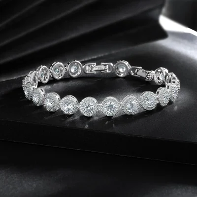 5x7mm Square Tennis Bracelet by Gemsme, 5mm Stone White